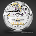 OLEVS 6630 reloj de lujo mecánico calendario de fase lunar reloj de hombre mecánico Tourbillon automático de alta calidad